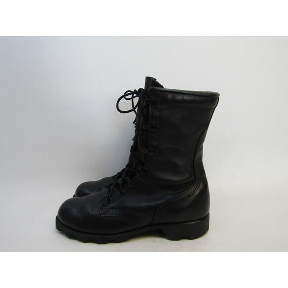 Ro Search Mens Size 6 R Black Leather Soft Toe Laces Tactical Work Boots - Picture 1 of 11